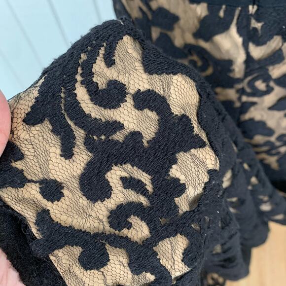 Tadashi Shoji Women Formal Short Sleeve Black Lace Gown Dress Whimsigoth Size 6 - Picture 3 of 12